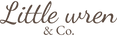Logo of 'Little wren & Co.' with a brown color on a transparent background PNG